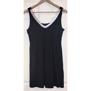 NWT New York & Company Adorned Black Mini Dress with Empire Waist (Size Small)